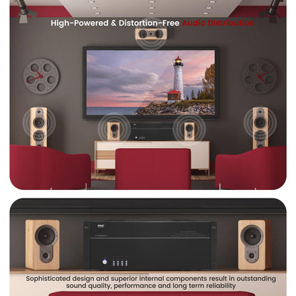 8-Zone Stereo Amplifier 8000W Rack Mount LED Display