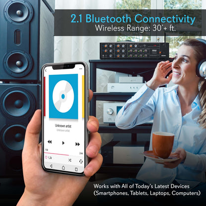 4000W 8-Channel Bluetooth Karaoke Mixer Amplifier System
