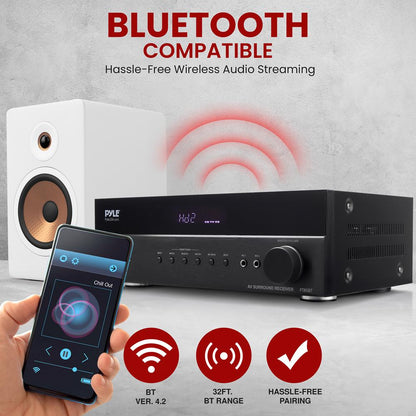 Hi-Fi Bluetooth Home Theater Receiver with 4K Support