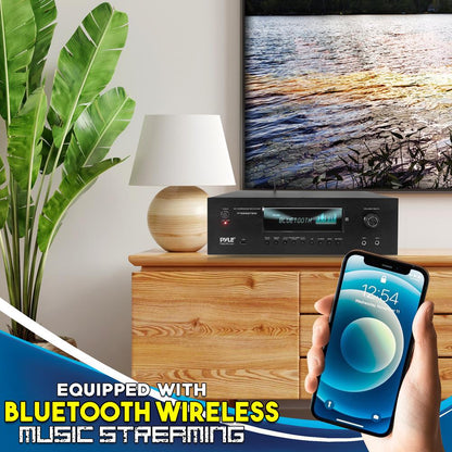 1000W 5.2-Ch Home Theater Receiver 4K UHD Bluetooth 2 Wireless Mics