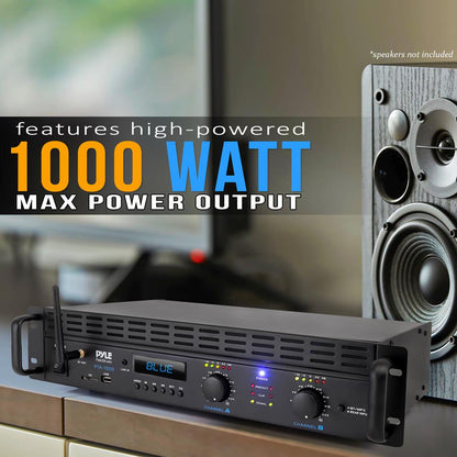 2000W 2-Channel Bluetooth Pro Audio Amplifier with LCD