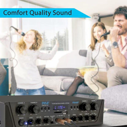500W 4-Channel Bluetooth Amplifier with FM Radio