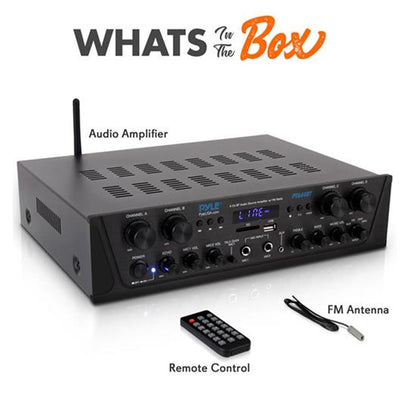 500W 4-Channel Bluetooth Amplifier with FM Radio