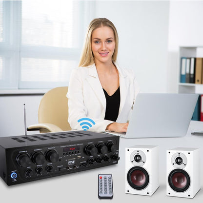 Wireless 6-Ch. Stereo Amplifier 750W Bluetooth Streaming USB/AUX
