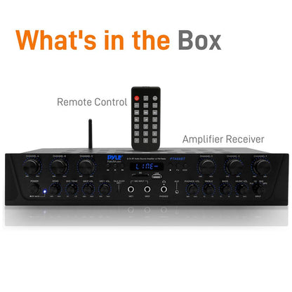 600W 6-Channel Bluetooth Amplifier with FM Radio