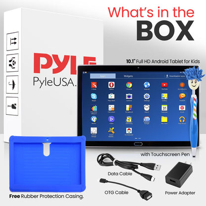 10.1" Full HD Android Tablet for Kids, Quad-Core, Long Battery, Blue