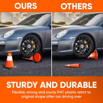 12" Safety Traffic Cones 6-Pack, High Visibility PVC, Orange