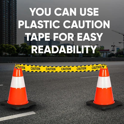12" Safety Traffic Cones 6-Pack, High Visibility PVC, Orange