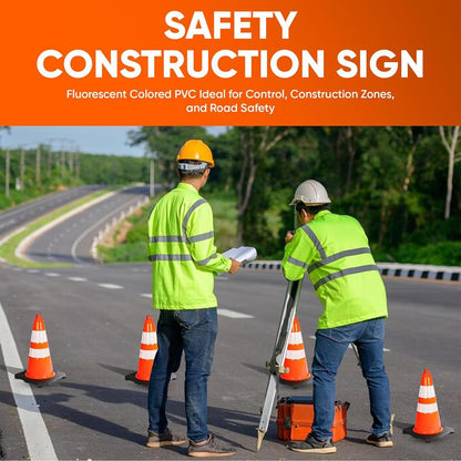 18" Safety Traffic Cones 6-Pack High Visibility PVC Orange