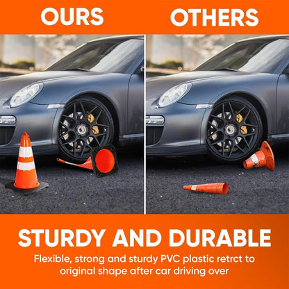 18" Safety Traffic Cones 6-Pack High Visibility PVC Orange