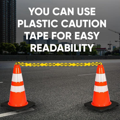 18" Traffic Cones 8-Pack, High Visibility, Reflective PVC, Orange