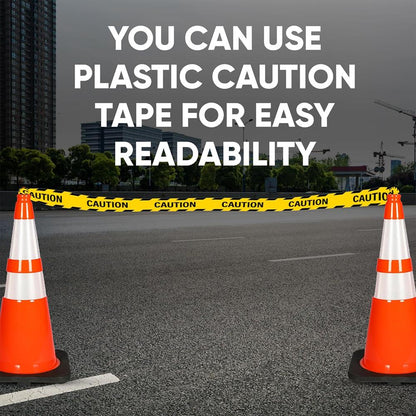 28" Traffic Cones 4-Pack, High Visibility, Reflective PVC, Orange