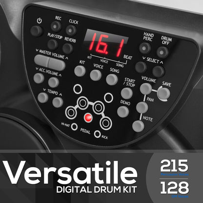 Electronic Drum Kit, Portable Design, 7 Touch Pads, USB & MIDI Outputs