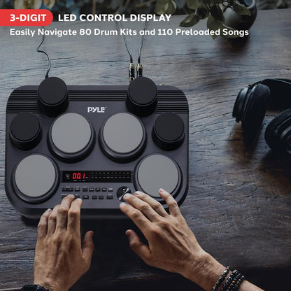 Electronic Drum Pad Set - Portable 8-Pad Kit, 600 Sounds, USB Output