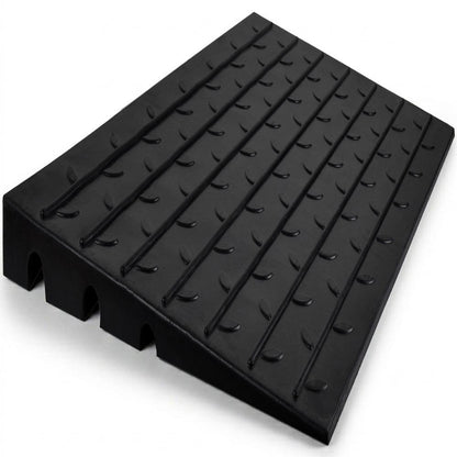 Pyle 3.0" Rise Rubber Threshold Ramp – Heavy-Duty, Easy To Install, Non-Slip Doorway Ramp For Wheelchairs, Scooters, And Strollers  (Black)