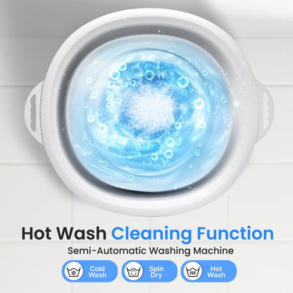 Mini Portable Washing Machine, Energy-Saving Foldable Design, White