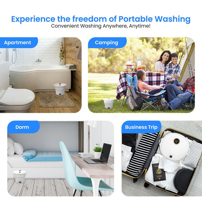 Mini Portable Washing Machine, Energy-Saving Foldable Design, White