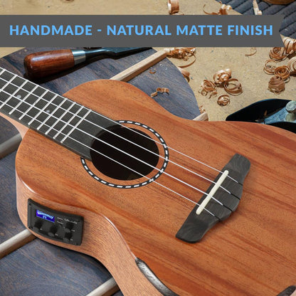 product image number 7 for Pyle 23" Concert Acoustic-Electric Ukulele