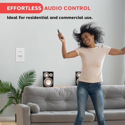 In-Wall Speaker Volume Control, 100W, Sliding Adjustment, White