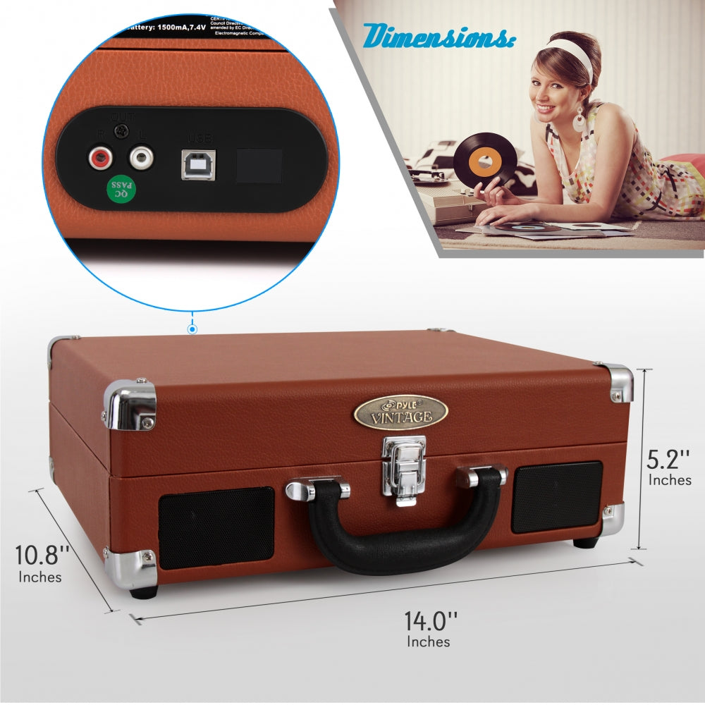 product image number 3 for Pyle Portable Record Player Turntable