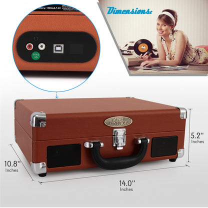 product image number 3 for Pyle Portable Record Player Turntable