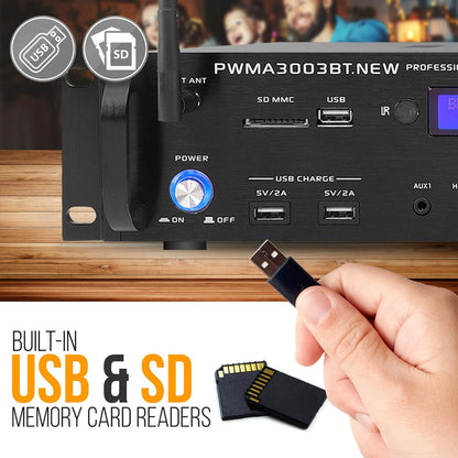 3000W Bluetooth Home Stereo Amplifier with Mics
