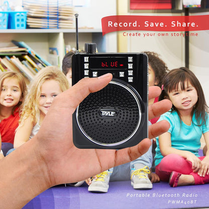 Portable Bluetooth Radio & Pa Speaker System, Compact Headset Microphone Sound Amplifier