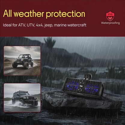 11” Powered Atv/Utv Soundbar System – Built-In Class D Stereo Power Amplifier With Wireless Bt Streaming And Led Lights