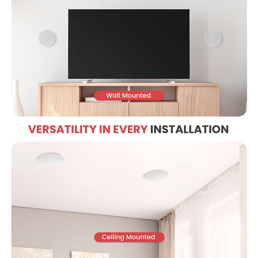 product image number 4 for Pyle 8’’ In-Wall/In-Ceiling 2-Way Speakers