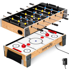 2-in-1 Air Hockey & Foosball Table, Space-Saving MDF, Fast Gameplay