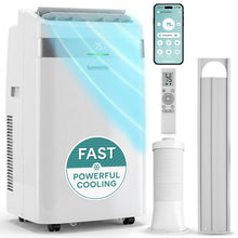 Serenelife Portable Air Conditioner With Wi-Fi Function - 12,000 Btu Cooling (Ashrae), Compact Unit With Dehumidifier & Fan Modes, Includes Window Mount Kit (White)