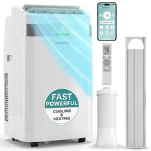 Serenelife Portable Air Conditioner And Heater With Wi-Fi Function - 9500 Btu Cooling (Ashrae), Compact Unit With Dehumidifier & Fan Modes, Includes Window Mount Kit (White)