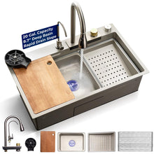 Stainless Steel Kitchen Sink, Durable & Corrosion-Resistant, Gun Gray