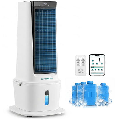 Serenelife Portable Evaporative Air Cooler With 17 Liters Detachable Water Tank With For Outdoor And Indoor Use (Black & White)