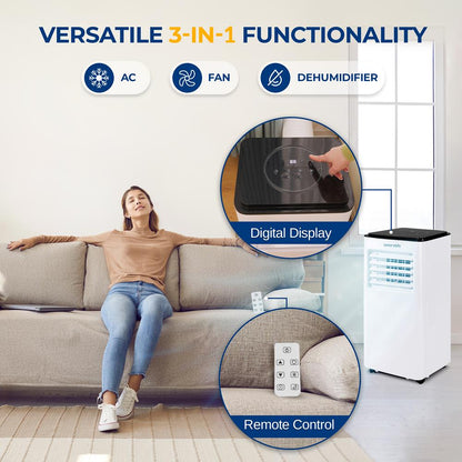 Portable Air Conditioner 8000 BTU Efficient Cooling Compact White