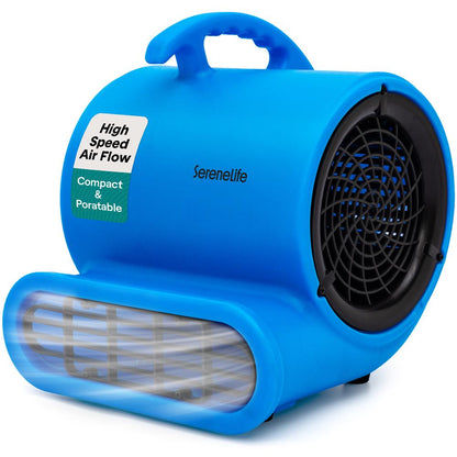 Serenelife Air Mover – High-Speed Blower Fan With 3 Speeds, Adjustable Angle, And Durable Design For Drying, Ventilation, And Air Circulation In Homes, Garages, And Worksites (Blue)