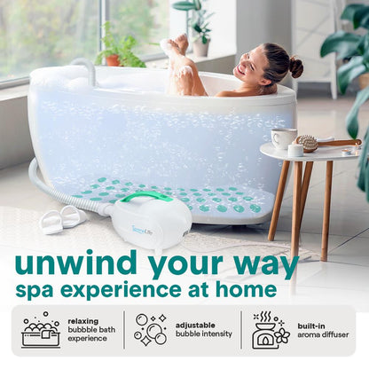 Bubble Bath Mat Spa - Relaxing Bubbles, Waterproof LED, Teal