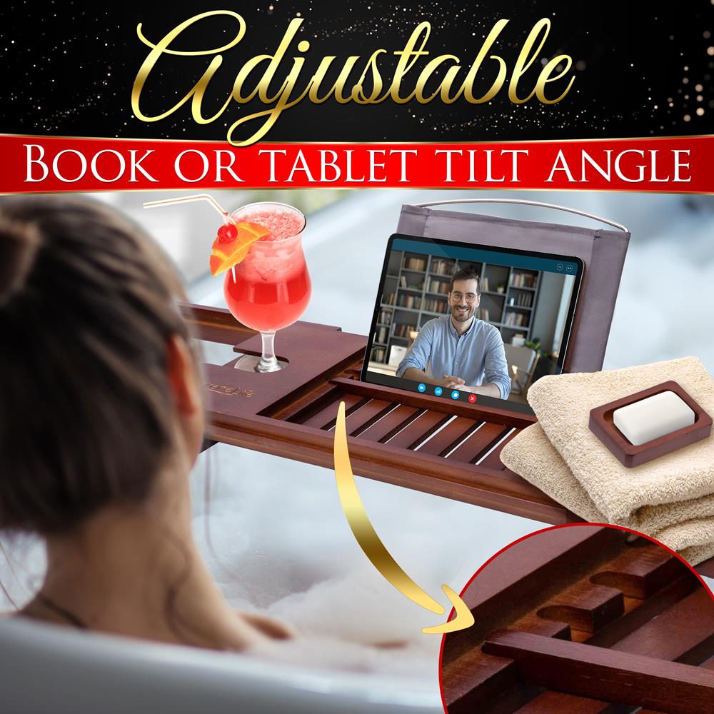 product image number 6 for SereneLife Bamboo Bathtub Caddy