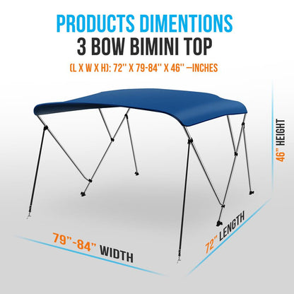 product image number 2 for SereneLife 3 Bow Bimini Top