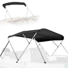 4 Bow Bimini Top Boat Cover, Waterproof Aluminum Frame, Gray