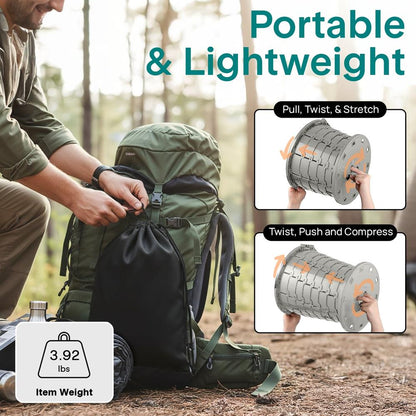 Portable Non-Slip Camping Toilet – Adjustable Height Foldable Travel Potty With Lid, Strap And Carry Bag For Car, Camping, Outdoor Use (Gray)