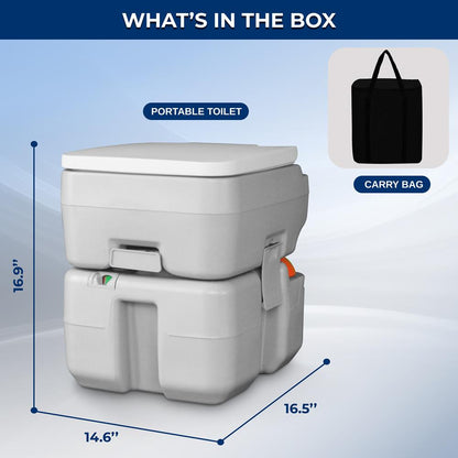Portable Camping Toilet, Leak-Proof, 5.3 Gal Waste Tank, Easy Clean