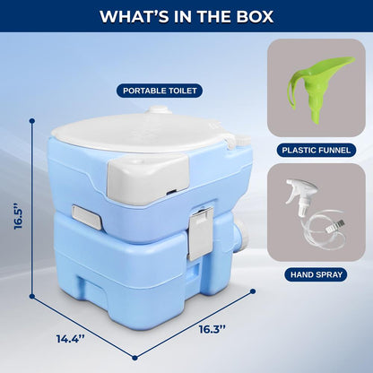 Portable Camping Toilet 120 Flushes HDPE Moonwhite