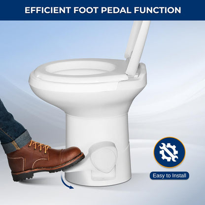 RV Toilet Leak-Proof Compact Design HDPE White