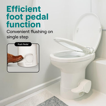 RV Toilet Leak-Proof Compact Design HDPE White