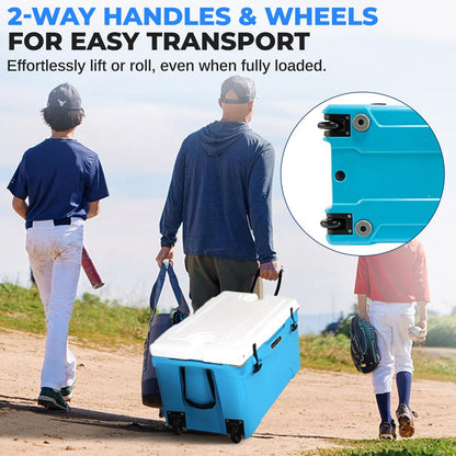75 Qt Cooler Box, 5-Day Ice Retention, Rotomolded, Blue
