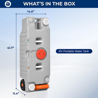 RV Water Tank 75L Easy Transport HDPE Gray