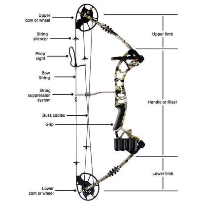 Compound Bow 320 FPS Max Speed Adjustable Draw Weight 30-70 lbs