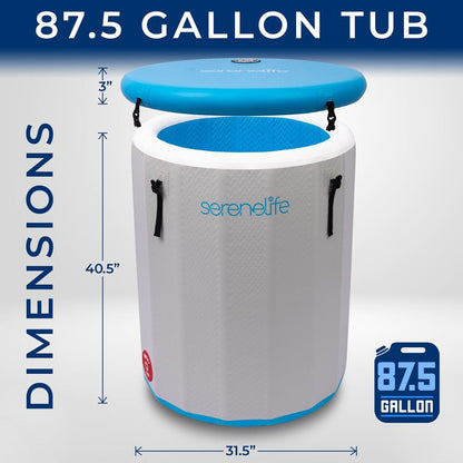 Inflatable Cold Plunge Tub 87.5 Gal Recovery Drop Stitch PVC
