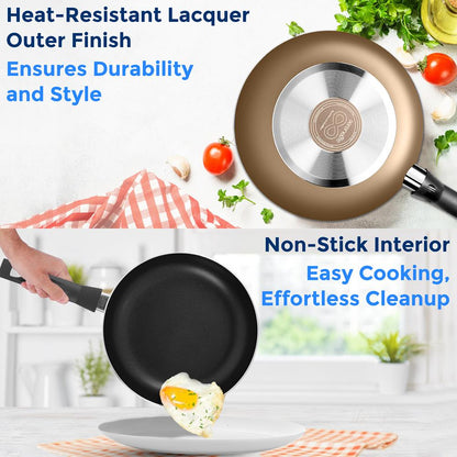 20-Piece Kitchenware Set, Even Heat, Non-Stick Coating, Gold